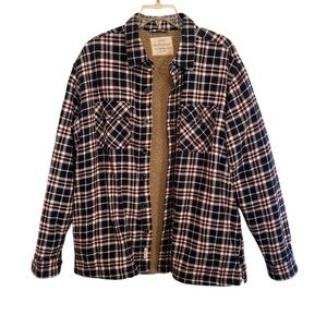 Original Weatherproof Vintage Shacket Jacket Sherpa Plaid Multi-Color XL
